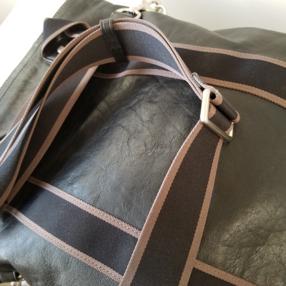 Coach Heritage Web Leather Foldover Tote Unisex - Picture 15 of 16